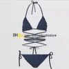 Modedesigner moderskap badkläder baddräkt klassiker brev bikini set thongs ungdom flicka klädstrand strand lady casual sexig baddräkt kvinnor badkläder strandkläder