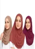 S002A Plain Big Taille Bubble mousseline musulmane Hijab Scarf châles enveloppe du foulard populaire Hat islamique 8811534