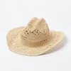 Chapeaux de cowboy d'été pour hommes occidentaux creusés à la main à la main jazz de soleil jazz de la plage des femmes cow-girl rose solide sombrero hombre 240428