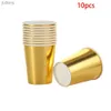 Vole de table en plastique jetable Gold Thème de costume jetable boutures de papier Papier Cup Childrens Adult Anniversaire Mariage Single Party Decoration Baby Shower WX