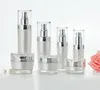 Flessen 15G parelwit acryl/plastic pot oogcrème/essentie/gel/serum/moisturizer/huidverzorgingspot/kunstnijklingel containerpakking