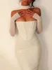 Mozision Mesh Long Sleeve Long Dress Women Outfit White Club Party Midi Dresses Gown Fashion Elegant BodyCon Vestido 240420