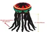 Afrique Jamaïcain Rasta Hat avec tresses Europen et American Treette Beret Cap pour la fête Cosplay Man and Woman Dress Up L220708816524831289