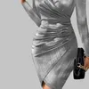 Casual Dresses Womens Long Sleeve Bodycon Wrap V Neck Mini Short Dress Clubwear Gifts Dropship