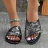 Slippers Open Toe Bling Women Flats Sandals Summer New Designer Slingback Flip Flops Fashion Beach Slides H240430