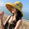 Chapeaux à bord large chapeau seau S02 Beaut Hat Summer Womens Sun Hat Version du Big Brim Fisherman Chapeau pliable Double face Protection solaire Fashion Panama J240429