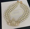 Designerskie chokers naszyjnik luksusowy mody biżuteria metalowy naszyjnik perłowy Złoty naszyjnik wykwintne akcesoria świąteczne wykwintne prezenty top
