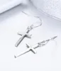 Fashion Solid 925 Sterling Silver Cross Drop Dangle Hook Earrings for Women Girls Jewelry Gift Pendientes Aros Oorbellen Orecchin6750824
