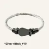 Nuovo marchio di moda Braccialetti cavi a ferro di moda Bracciale argento nero in oro bianco placcato per uomini Accessori Donne Caschetti all'ingrosso