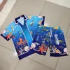 Submarine World Print Thin Fabric Blue Shorts Shirt Set Hawaii Men Women High Quality Loose Casual Beach Surf Shortpant Suit 240428