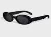 Lunettes de soleil mode 4S194 sunglasses design cadre ovale minimaliste pur miroir noir voyage style ete protection UV400 qualite 9019878