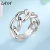 Band Rings Laya% 925 sterling silver Cuban chain link suitable for women unique design original modern jewelry 2022 trend Q240429