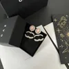 Ensemble de bijoux rose de créateur de boucles d'oreilles en or premium 18 km avec boucles d'oreilles de haute qualité diamants de haute qualité à la mode charmante de boucle d'oreilles