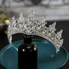 Tiaras barroco de luxo coreano CRISTAL Tiara Crown for Women Girls Princess Vestido de noiva Coroa Cabelo