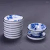 Tacki herbaty ceramiczna mata mata anty-scalding retro ręcznie robiona niebiesko-biała porcelanowa pułapka herbaciarnia