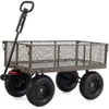 Chariot côtés amovibles et manche convertible chariot poussoir Dolly 1200 livres chariots de jardin pliés avec roues camping 240420