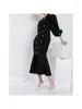 Повседневные платья женская 2024 Осень Плюс размером женская юбка Y2K Костюм платье высокого класса рыбьего хвоста в стиле Hepburn в стиле Hepburn