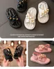 Childrens Sandals Girls Platform Flats Princess Flower Kids Baby Summer Shoes 2435 Pink Soft Footwear Fashion Kids Beach Shoes 240423