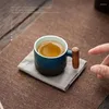 Tasses exquises rétro tasse de café en céramique Thé à thé Tasse à la main de glaçure de glaçage à gradient de couleur de couleur unie à la main pour le bureau