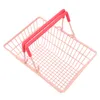 Torby do przechowywania koszyk zakupowy uchwyt dla dzieci sklepy projektowe plastikowe kosze stół organizowanie różowego ręcznego