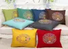 Chinese Joyous Fine Embroidery Linen Cushion Cover Christmas Cotton Pillowcase Cushions Home Decor Sofa Chair Lumbar support Pillo3555725