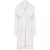 Capas de zanja para mujeres Superaen Primavera otoño 2024 Abrigo blanco elegante Solid Doble Samped Lace para mujeres