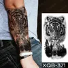 Tiger Lion Wolf étanche à tatouage temporaire étanche pour hommes transfert tribal flash tatoo bras manche art corporel faux 240423