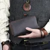Billeteras Vintage Crazy Horse Leather Clutch Billet para hombres Negocios genuinos Long Tither Money bolso bolso