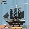 Dekoracja domu śródziemnomorska karaibska pirat czarny perłowy statek model urodzinowy prezent