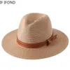 56-58-59-60 cm Nouveau Panama Natural Paille douce Chatme Summer Womens / Mens Wide Brown Beach Sun Hat UV Protection Fedora Hat 240428