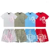 Herrspårets designer Mens Tracksuit Sya World Tshirts Set tee tryckt t -shirt kort y2k tees grafisk tshirt och shorts höft