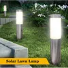 Pathway Light Solar Garden extérieur étanche en acier inoxydable paysage Smart Yard Lawn Street Lampe Lampe IP65 Décoration 240419