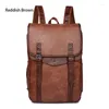Backpack 15.6 Inch Laptop Bag For Men Multifunctional Vintage Waterproof Luxury School Bags Leather Backpacks Travel Retro