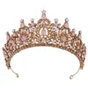 Tiaras coreano dulce rosa verde azul ópalo tiara para mujeres vestidos de fiesta de bodas elegante reina nupcial de novia diadema de corona