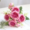 Fleurs décoratives 5 bouquets roses persanes artificielles simulation de décoration maison faux bouquet de petites roses de main