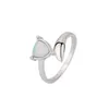 Cluster Rings Unique Shape Women's Ring Made Of Pure 925 Silver And Triangle Opal Simple Design With Sweet Style For Family Party Wearing