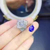 Cluster anneaux fs Natural 6 8 Electro Optic Blue Tanzanite Open Ring pour les femmes S925 Pure Silver Fin Fashion Charme de mariage Bijoux de mariage