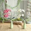 Decoratieve bloemen Kunstmatige bloem phalaenopsis enkele tak met stengel en blad nep huisperafdeling tuin bruiloft diy vaasaccessoires