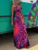 Casual Dresses Women Y2k Tie Dye Long Dress Sexy Sleeveless Open Back Colorful Maxi Floral Printed Slip Boho Beach Party Sundress