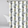 Moderna duschgardiner Geometriska blommor Cartoon Bath Curtain Cortina Waterproof Polyester för badrum med 12st plastkrokar 240429