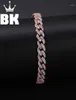 Link Chain Hip Hop Copper 9mm Micro Pave CZ Cuban Link Bracelet Cubic Zircon Mens Punk 7inch8inch Miami Accept Custom Color11751913