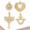 Anhänger Halsketten Ocesrio Trendy Shell Heart Sonne für Kupfer Gold plattiert Big Cross Engel Schmuckzubehör PDTB515