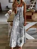 Basic Casual Dresses 2024 Hot Summer New Womens Clothing Sexy Low Cut Printed Floral Strap Dress H240429