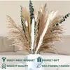 Fleurs décoratives 80pcs Pampas Grass Natural séché phragmites eucalyptus bouquet bohème décor de la maison de beauté ornements de fête de mariage