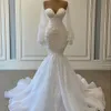Элегантное белое русалка свадебные платья бусины кружевные аппликации свадебные платья нигерийские арабские брачные платья Robe de Mariee 0431