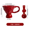 Mugs 2024 Korea Style Ins Mug And Spoon Coffee Tea Cup Fashion Ceramics Milk Cups Porcelain Tableware Gift