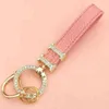 Keychains Lanyards High Quality Luxury Car Keychain Diamond Letter H Couple Bag Keyrings Key Chain Pendant