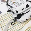 Bolsas de hombro Mujeres Cartoon Carto de vaca Impresión Crossbody Bag Lady Tote Satchel Purse M68C