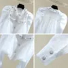 Chemise à manches bouffées plissées pour femmes 2024 Blouse perlée en diamant d'automne d'été