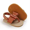 Сандалии 2023 Летние новые сандалии для девочек-коричневый лук